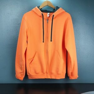 Neon Orange Zip Hoodie